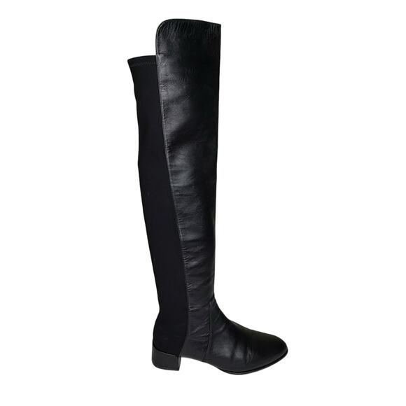 Stuart Weitzman FIFO Boots Over The Knee Black Nappa Leather Size 9 - Picture 1 of 11